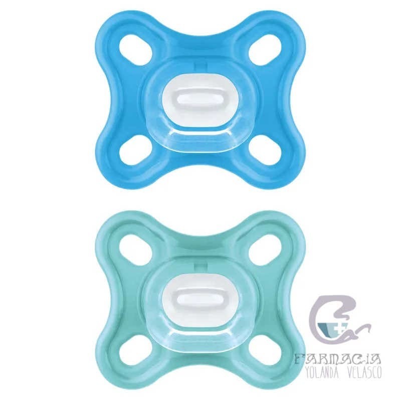 Chupete Silicona Mam Comfort +0 Meses Azul Pack Doble