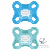 Chupete Silicona Mam Comfort +0 Meses Azul Pack Doble