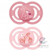 Chupete Silicona Fisiológico Mam Perfect +6 Meses Pack Doble Rosa