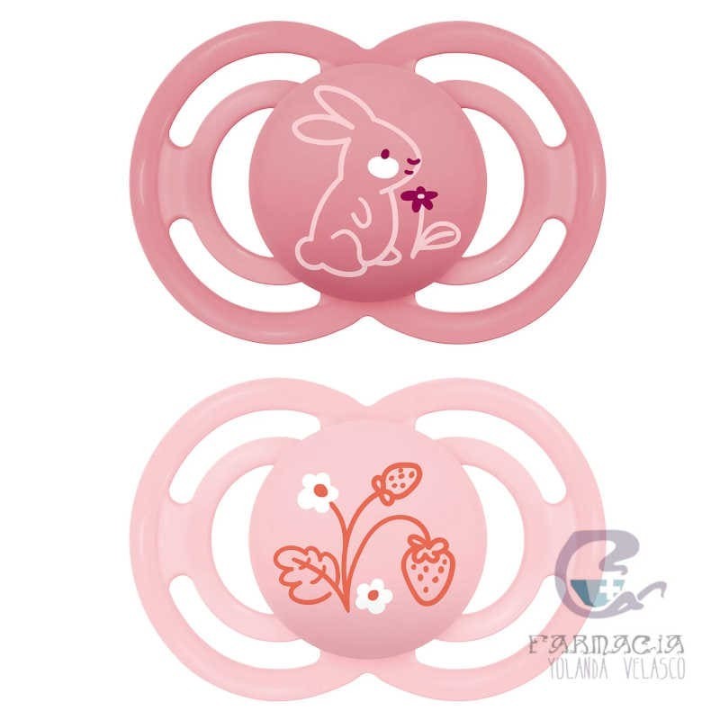 Chupete Silicona Simétrica Mam Perfect +16 Meses Pack Doble Rosa