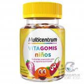 Multicentrum Vitagomis Niños 30 Unidades Cereza Naranja y Fresa/Frambuesa