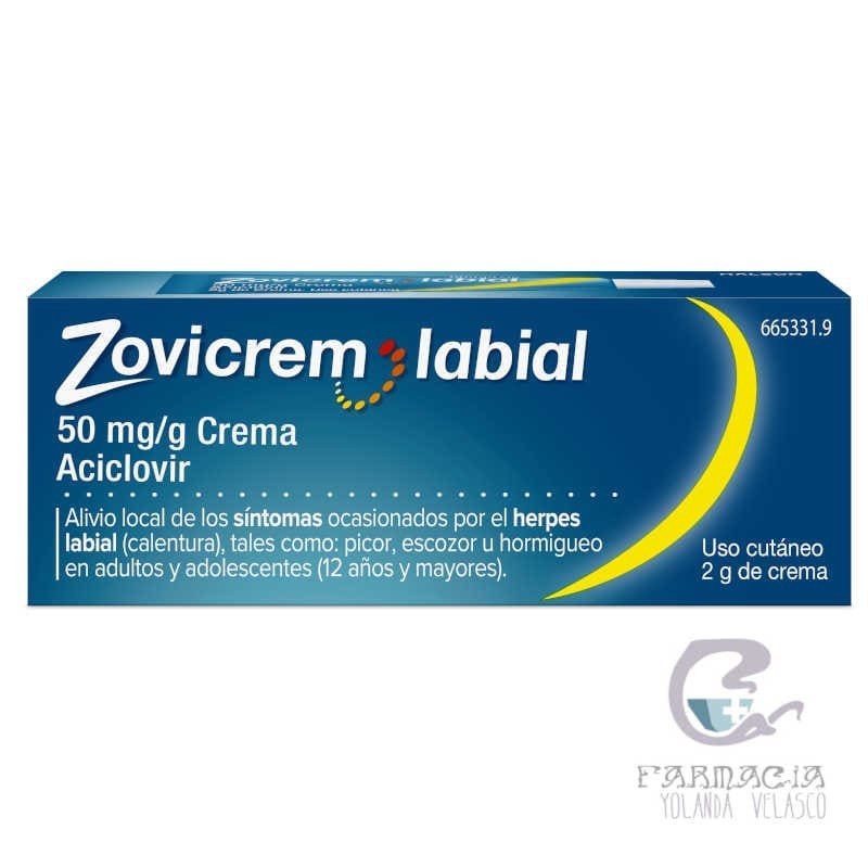Zovicrem Labial 50 mg/g Crema 1 Tubo 2 gr