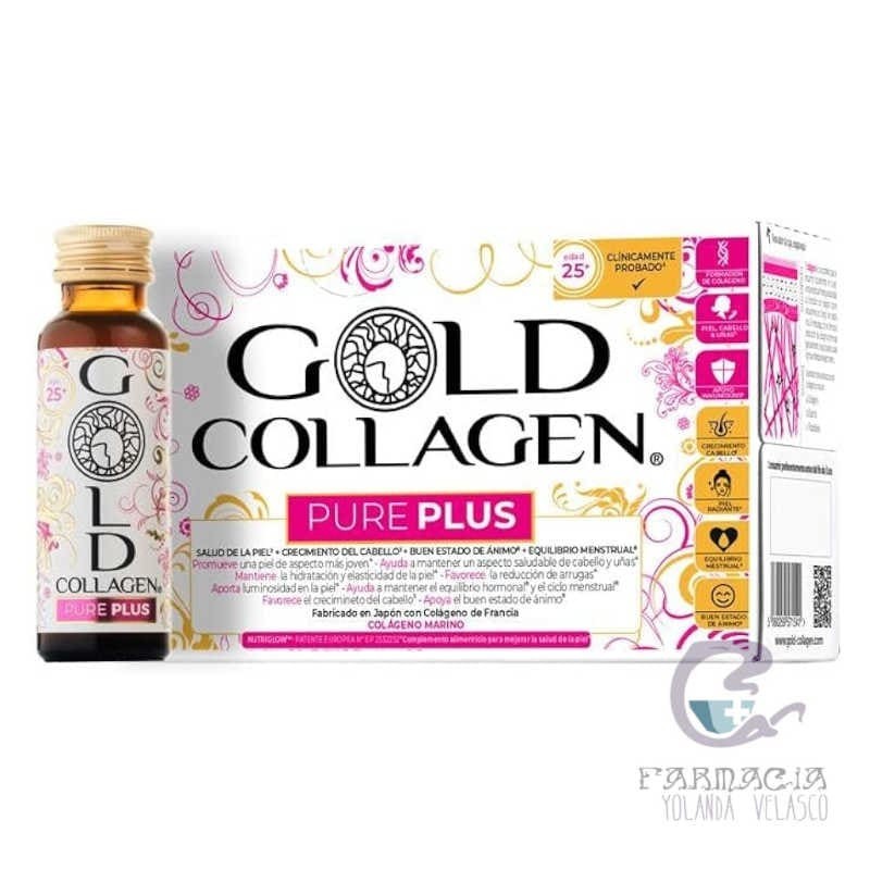 Gold Collagen Pure Plus 10 Frascos 50 ml Melocotón y Naranja