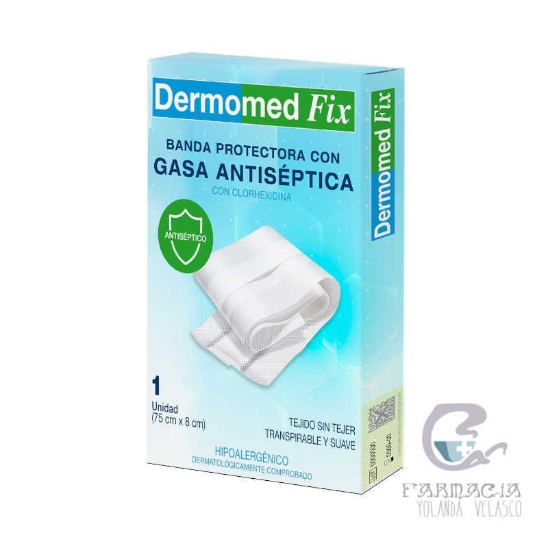 Dermomed Fix Banda Protectora con Gasa Antiséptica 1 Unidad 75x8 cm