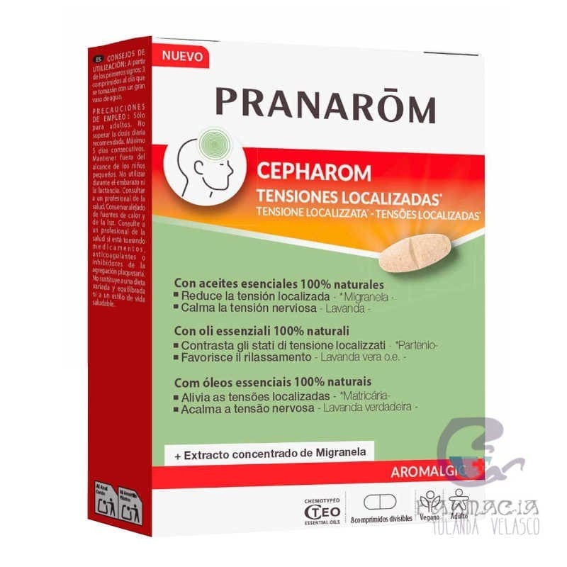 Pranarom Aromalgic Cepharon Tensiones Localizadas 8 Comprimidos