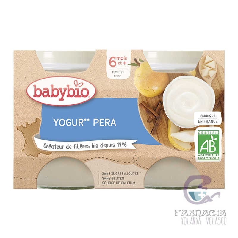 Babybio Yogur Pera Leche de Vaca 2x130 gr
