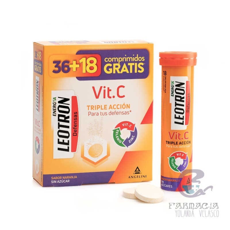 Leotron Vitamina C 54 Comprimidos Efervescentes Sabor Naranja