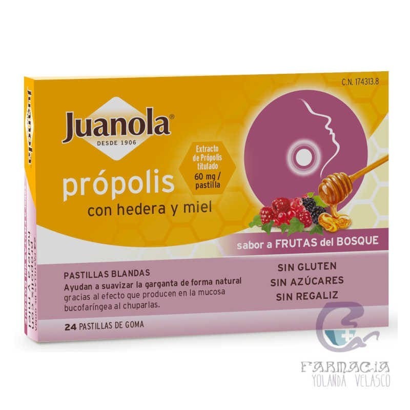 Juanola Própolis Hiedra Pastillas Frutas del Bosque 24 Pastillas