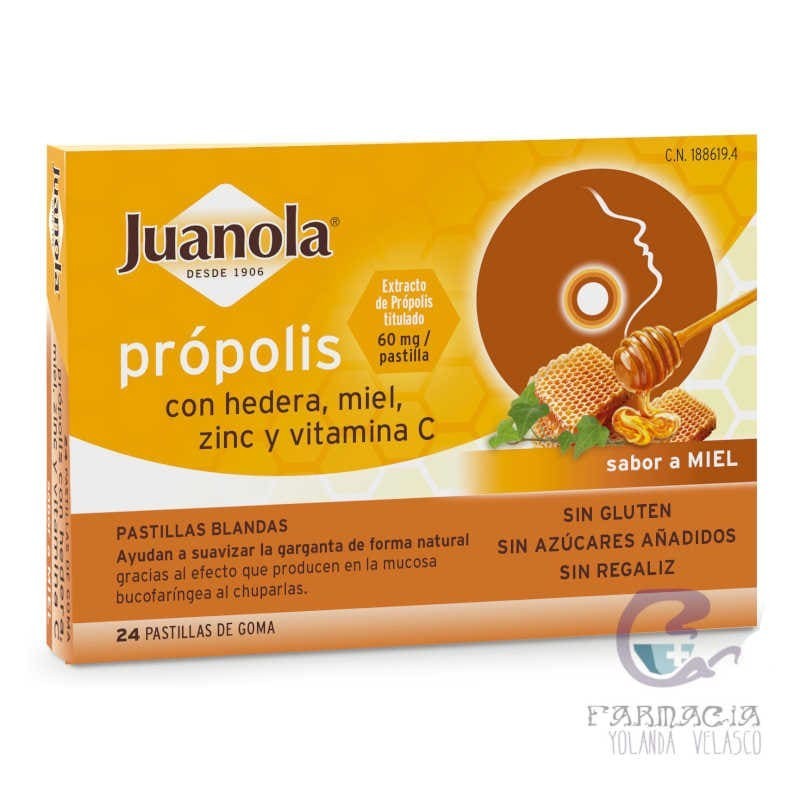 Juanola Própolis Hiedra Pastillas Miel 24 Pastillas