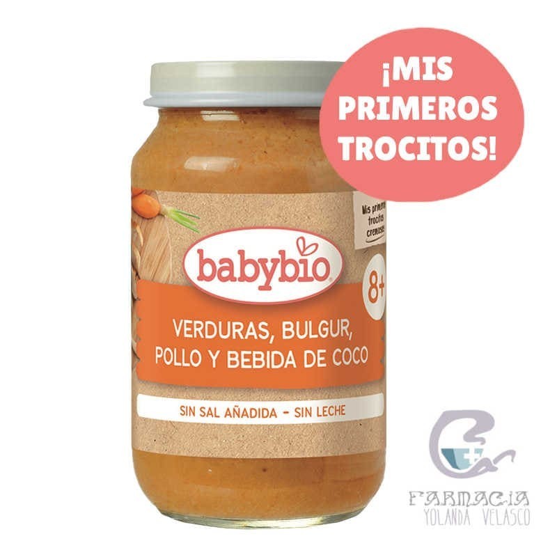Babybio Potito Verduras, Bulsur, Pollo y Bebida de Coco 200 gr