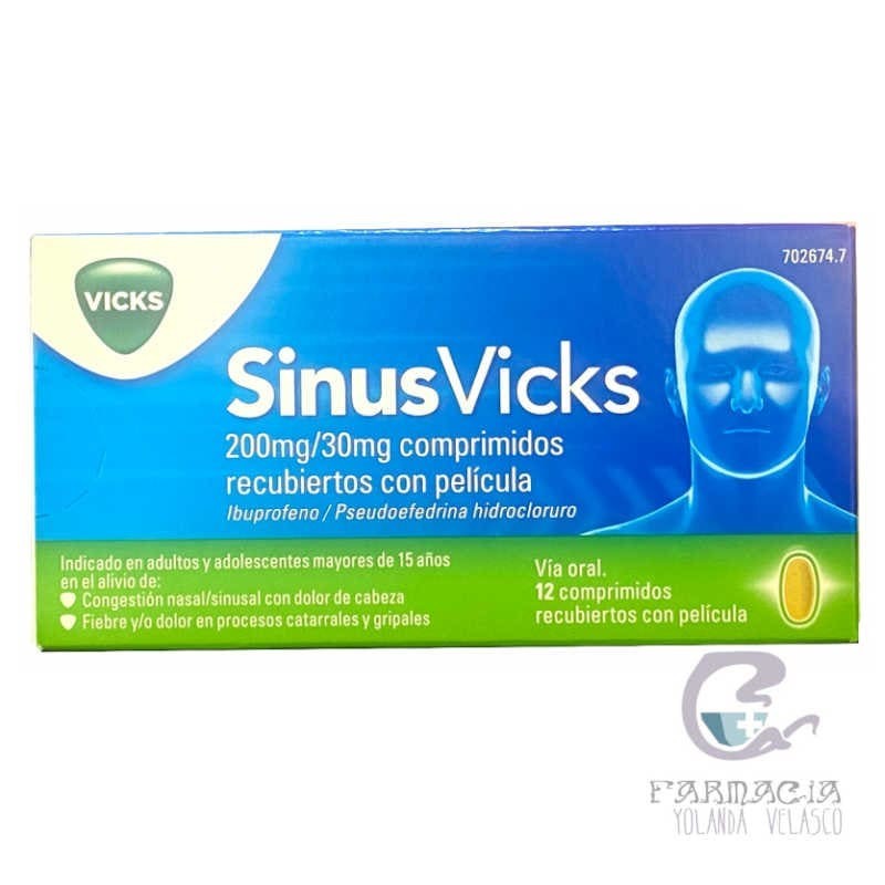 Sinisvicks 200 mg/30 mg 12 Comprimidos Recubiertos