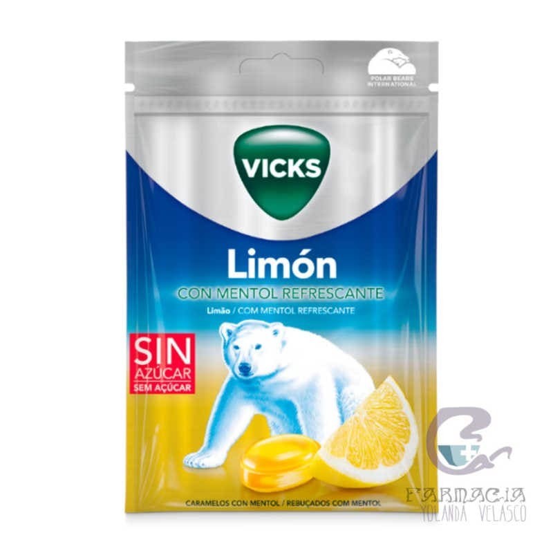 Vicks Limón Caramelo Duro con Mentol 72 gr
