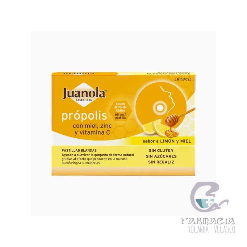 Juanola Própolis Miel Zinc y Vitamina C 36 Pastillas Goma Limon Miel