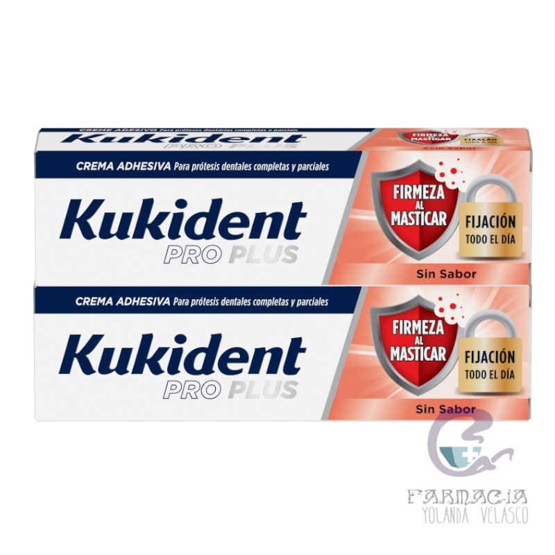 Kukident ProPlus Firmeza Al Masticar Sin Sabor Duplo 2x40 gr