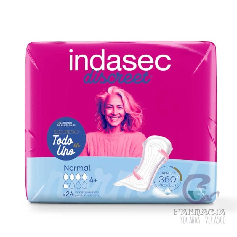 Indasec Compresa Pérdidas Leves Discreet Normal 24 Unidades