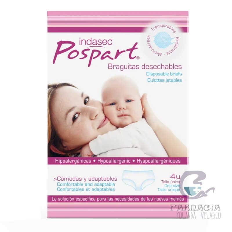 Braga Postparto Indasec Pospart 4 Unidades Talla Única