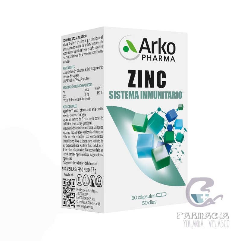 Arkopharma Zinc Sistema Inmunitario 50 Cápsulas