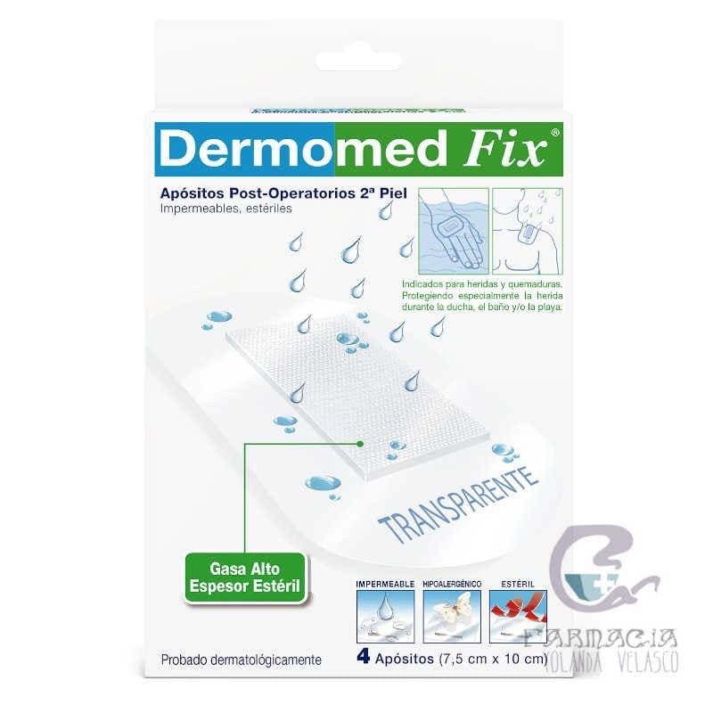 Dermomed Fix Apósito 10 cm x 7,5 cm 4 Apósitos
