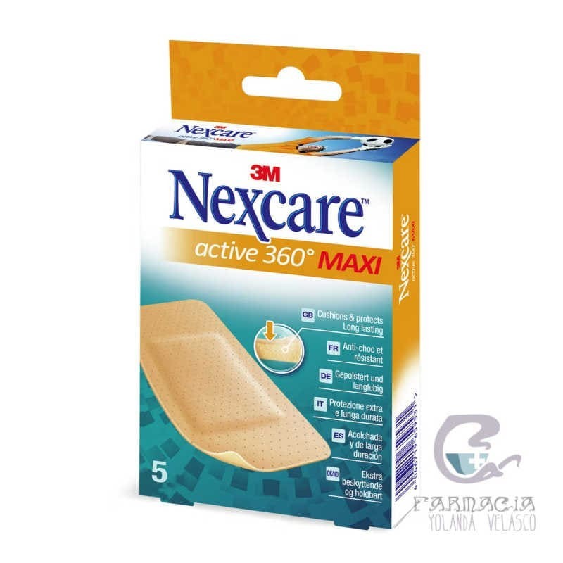 3M Nexcare Active Apósito Estéril 5 Unidades Maxi 85,7x 53,9 mm