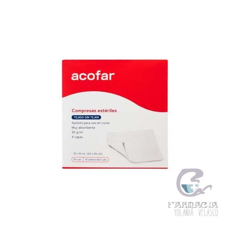 Acofar Apósito Estéril Tejido Sin Tejer 50 Compresas 10x10 cm