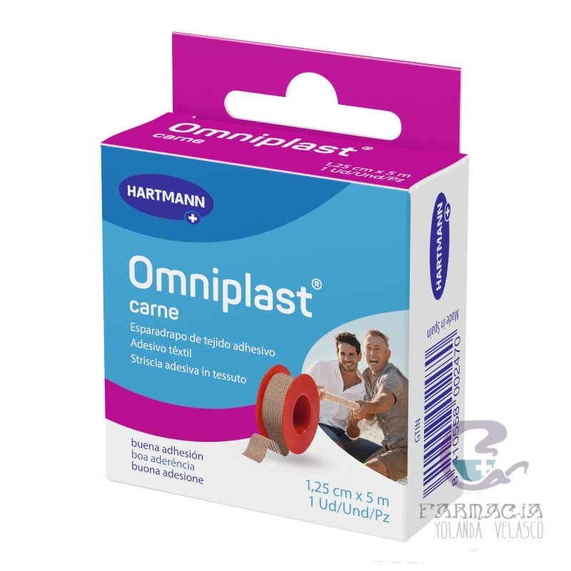 Omniplast Esparadrapo Hipoalérgico Tejido Resistente 5m x 1,25 cm