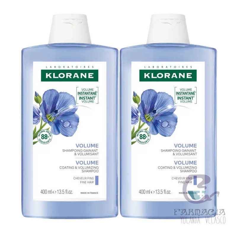Klorane Duo Champú Fibra de Lino 2x400 ml