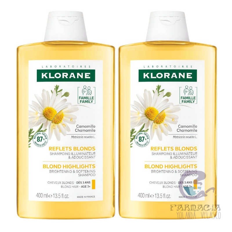 Klorane Pack Champú Camomila 2x400 ml