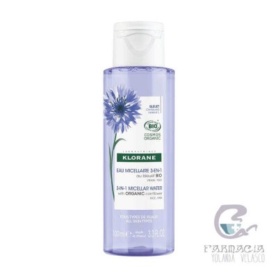 Klorane Agua Micelar Al Aciano Desmaquillante 3 en 1 100 ml