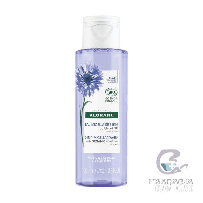 Klorane Agua Micelar Al Aciano Desmaquillante 3 en 1 100 ml