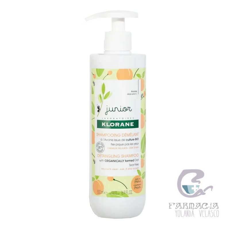 Klorane Petit Junior Champú Desenredante Perfume Melocotón 500 ml
