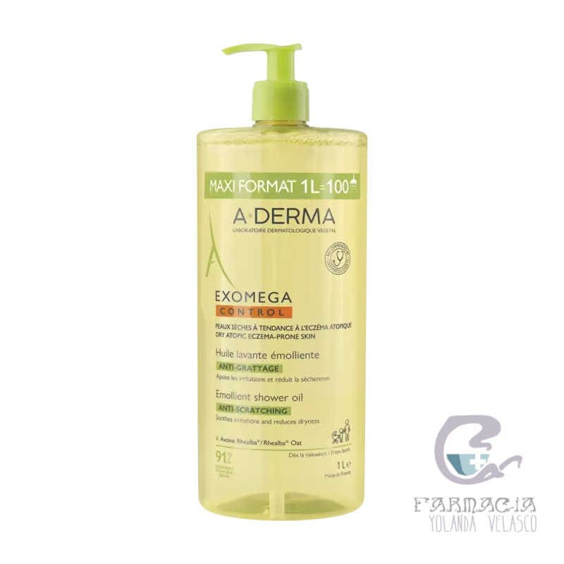 A-Derma Exomega Control Aceite Limpiador Emoliente 1 Litro