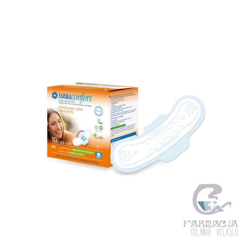 Farmaconfort Compresas 100% Algodón Ultrafinas Día Alas 10 Unidades