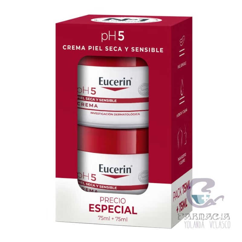Eucerin Crema Piel Sensible Pack 75 ml x 2 Unidades