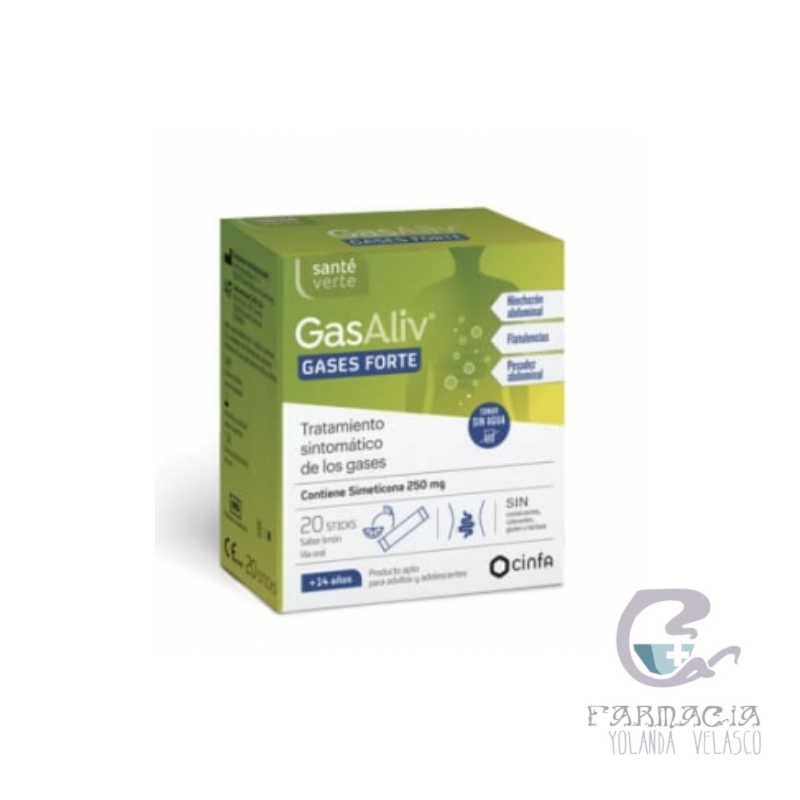 Sante Verte Gasaliv Gases Forte 20 Sticks 250 mg