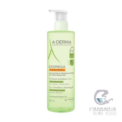 A-Derma Exomega Control Gel 2 en 1 Cuerpo y Cabello 500 ml