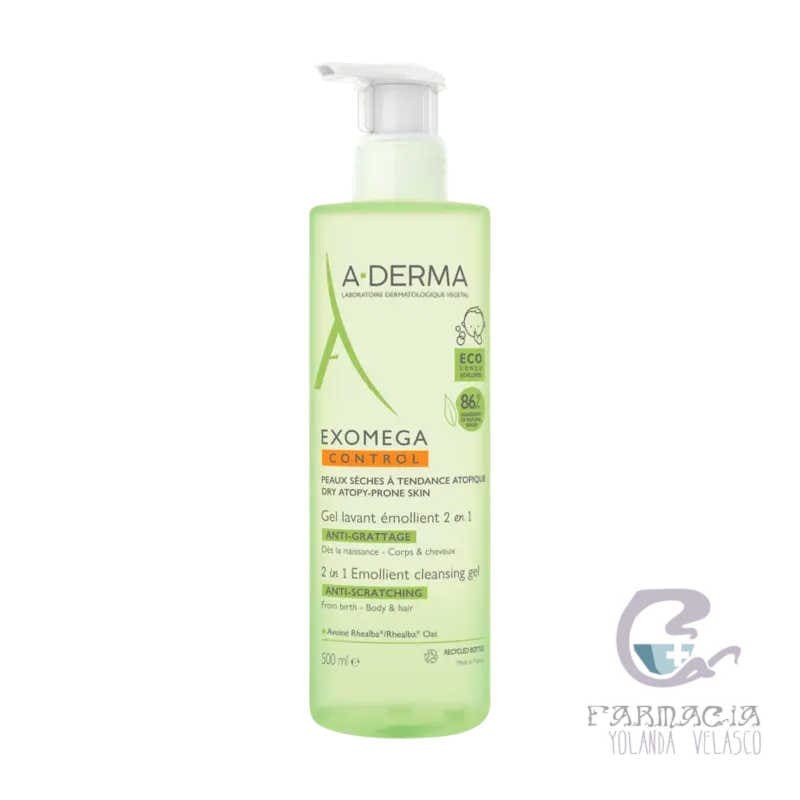 A-Derma Exomega Control Gel 2 en 1 Cuerpo y Cabello 500 ml