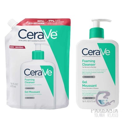 Cerave Pack Gel Limpiador Espumoso 473 ml + Refill