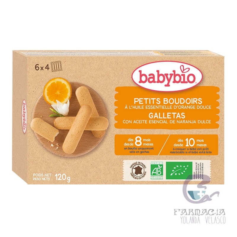 BabyBio Galletas Con Aceite Esencial de Naranja 120 gr