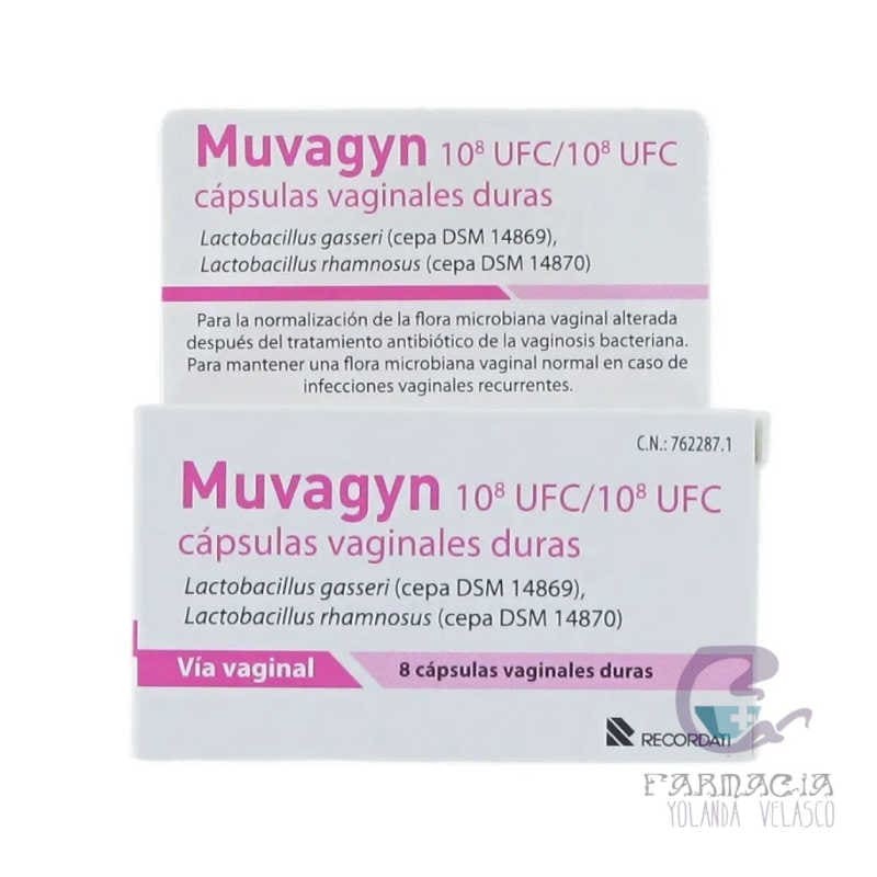 Muvagyn 10^8 UFC/ 10^8 UFC 8 Cápsulas Vaginales