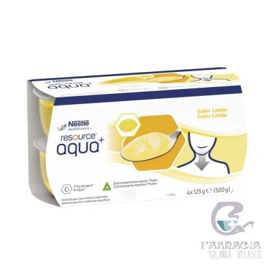 Resource Aqua+ Gelificada 4 Tarrinas 125 gr Sabor Limón