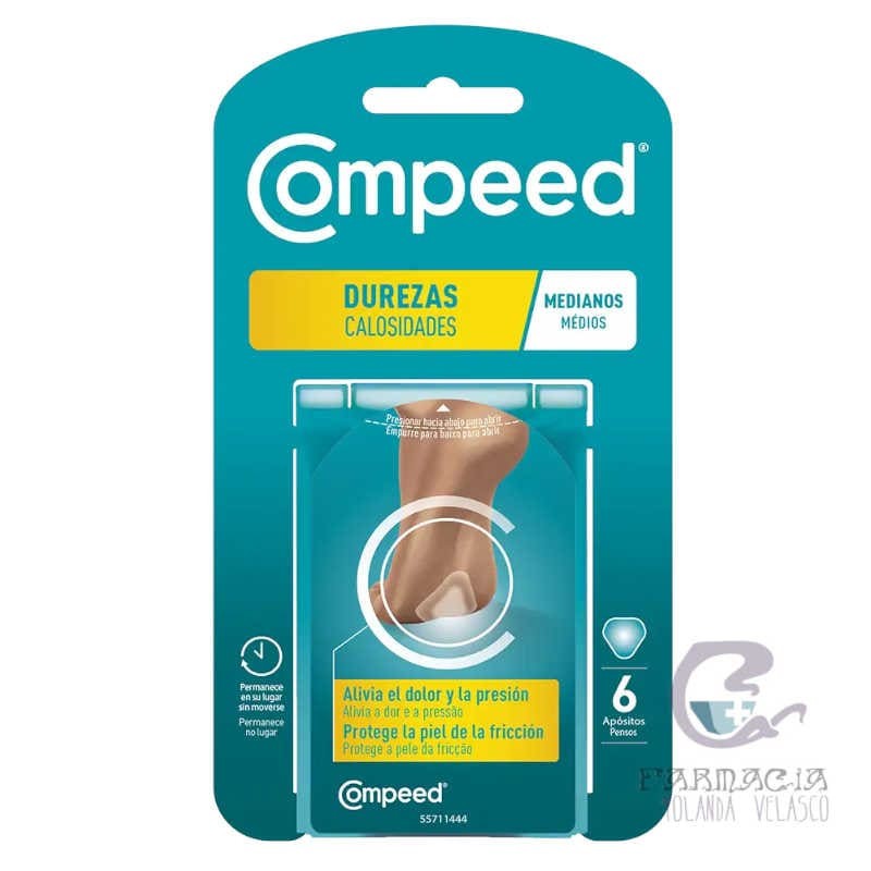 Compeed Durezas Hidrocoloide Talla Mediana 6 Unidades