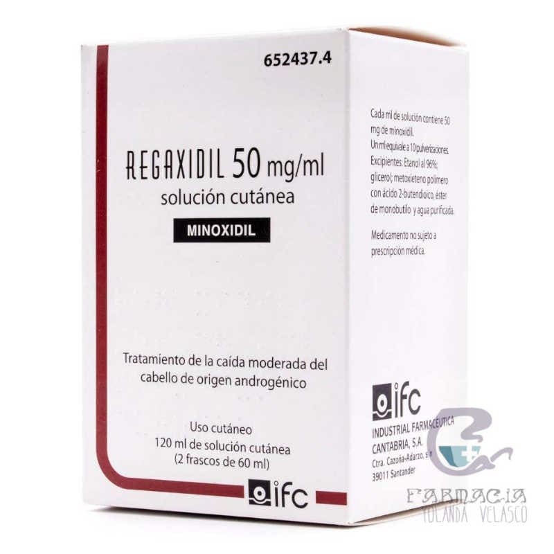 Regaxidil 50 mg/ml Solución Cutánea 2 Frascos 60 ml