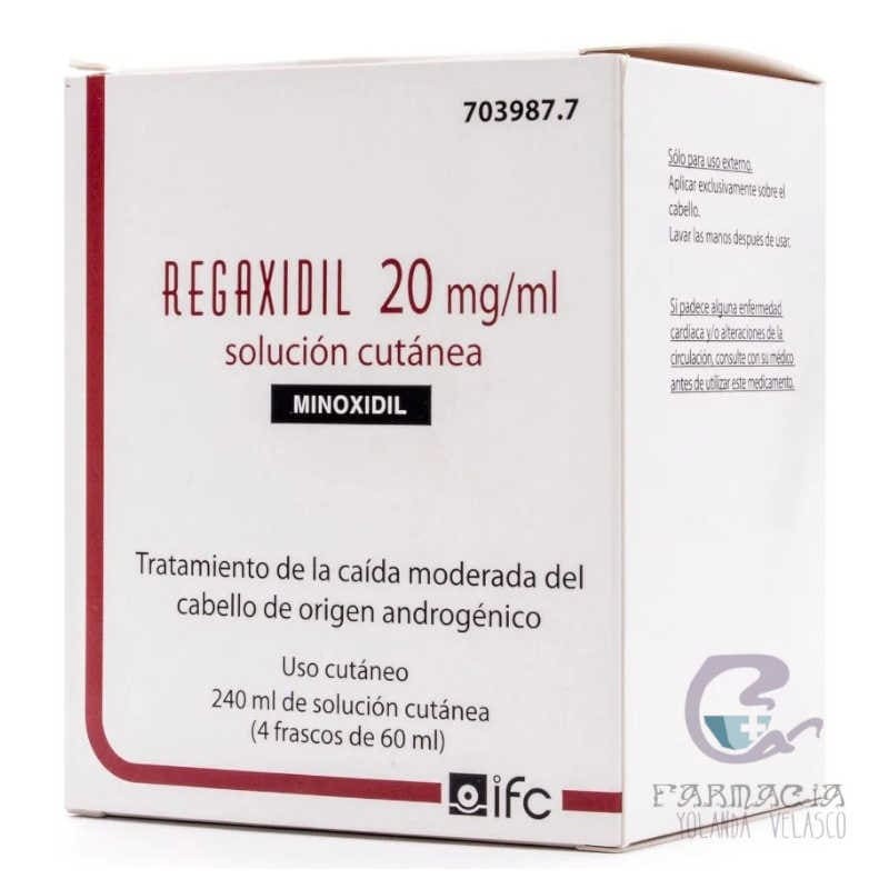 Regaxidil 20 mg/ml Solución Cutanea 4 Frascos 60 ml
