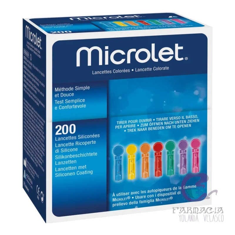 Microlet Lancetas de Colores 200 Unidades