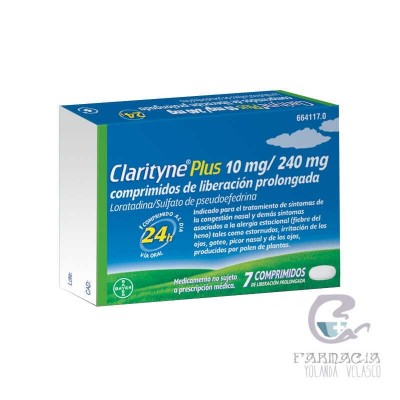 Clarityne Plus 10/240 mg 7 Comprimidos Liberación Prolongada