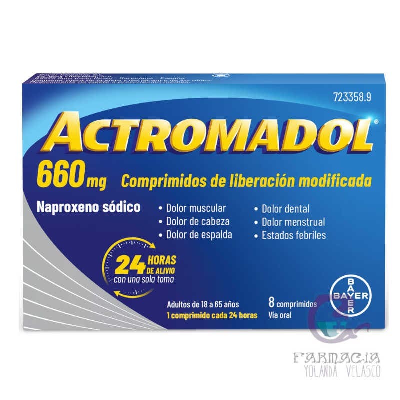 Actromadol 660 mg 8 Comprimidos Liberación Modificada