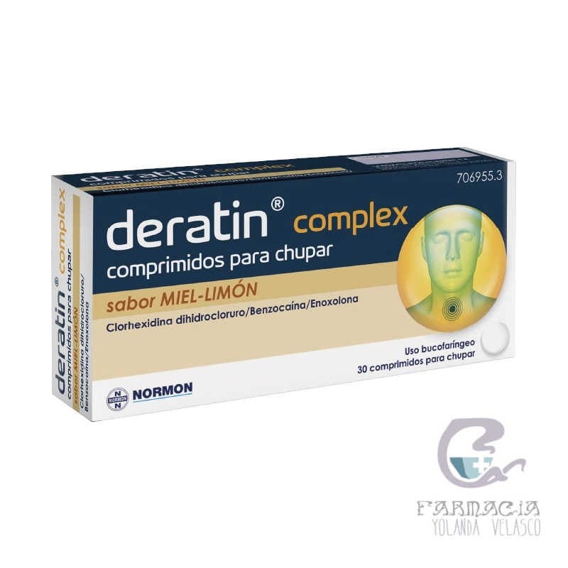 Deratin Complex 30 Comprimidos Para Chupar Sabor Miel-Limón