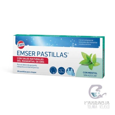 Emser con Mentol Sin Azucar 30 Pastillas Para Chupar