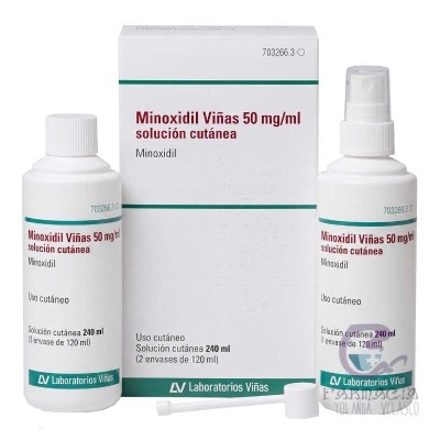 Minoxidil Viñas 50 mg/ml Solución Cutánea 2 Frascos 120 ml