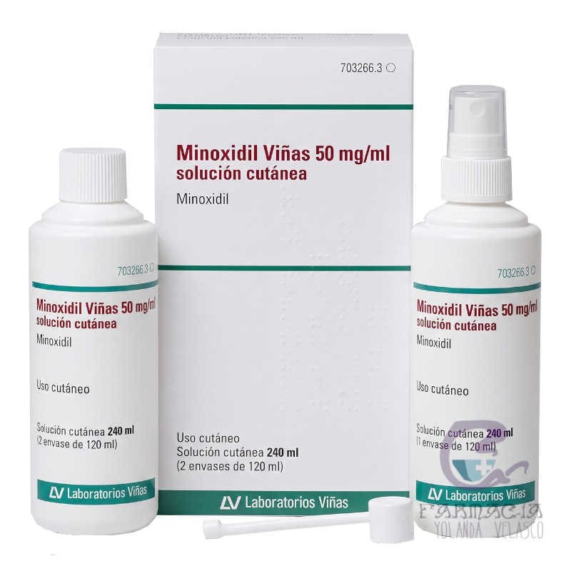 Minoxidil Viñas 50 mg/ml Solución Cutánea 2 Frascos 120 ml